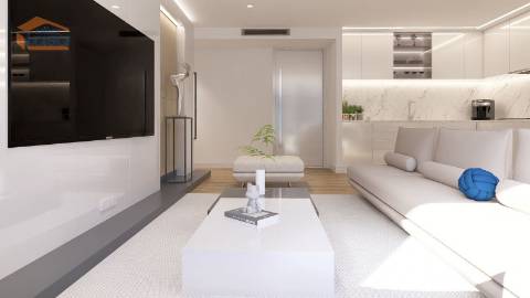 T2 Novo a 300mt da praia de Armação de Pera., c/duas suites, varanda c/ 21.30m2 e dois lugares de garagem.