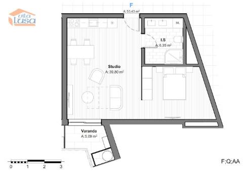 Armação de Pera T0 Novo varanda garagem e piscina na cobertura 