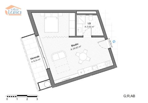 Armação de Pera T0 Novo varanda garagem e piscina na cobertura 