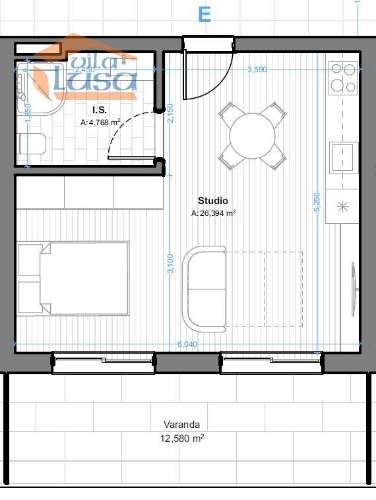 Armação de Pera T0 Novo com varanda e garagem 