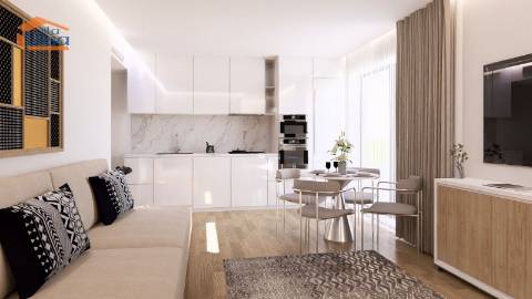  T1 Novo com varanda 21.20m2 e lugar de garagem, em Vilar do Paraíso V.N. Gaia
