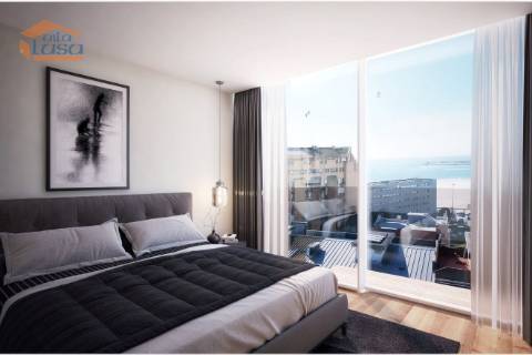 Apartamento T1 com 53m2, ao nivel do 4º andar traseiras em novo empreendimento, em Matosinhos junto ao mar