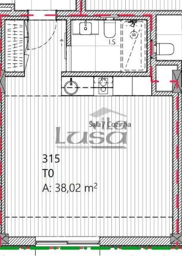 T0 c/ garagem e arrunos no Centro de Gaia.