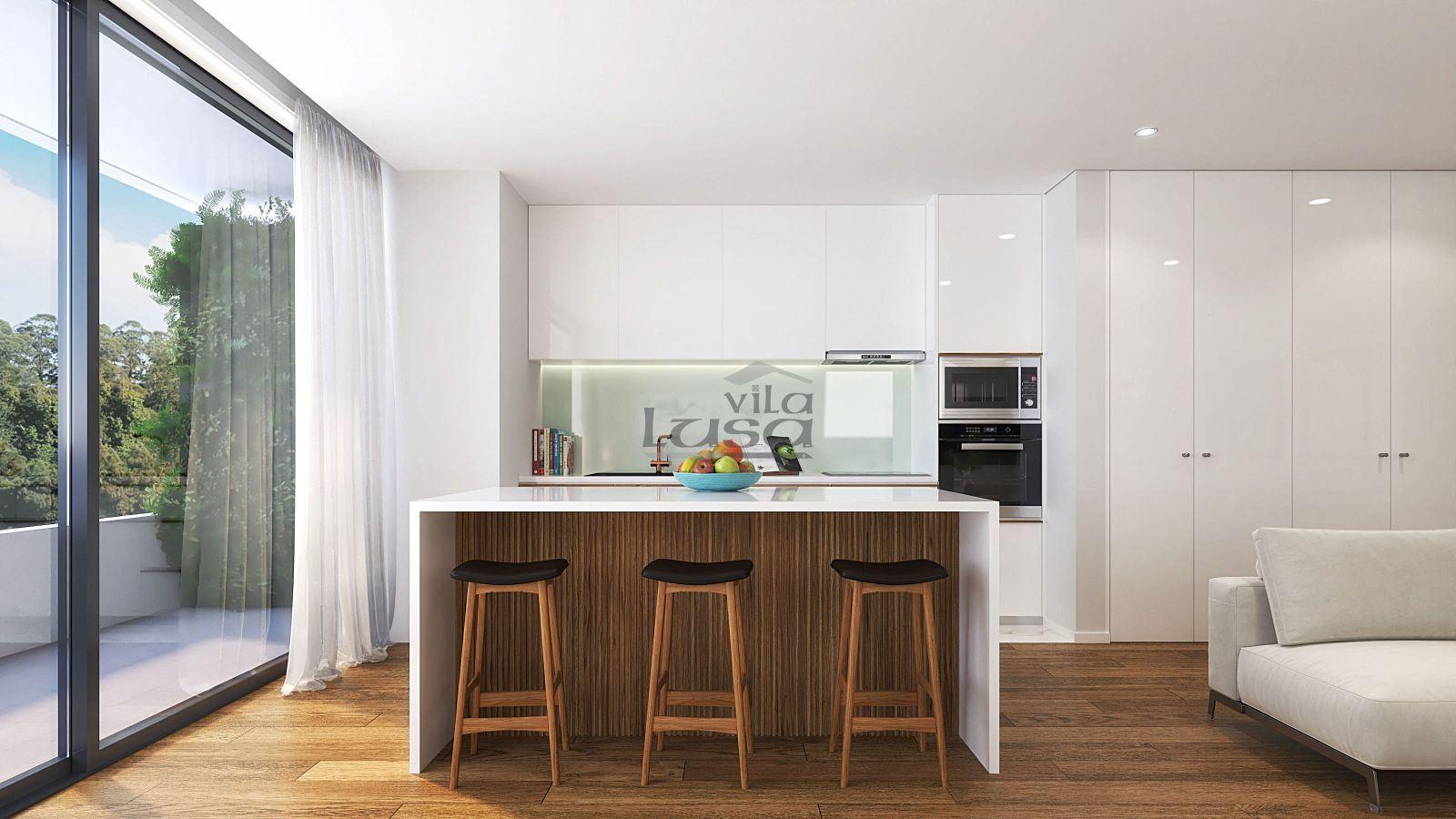 Apartamento T2 com terraço  no Edifício Santiago Leça da Palmeira