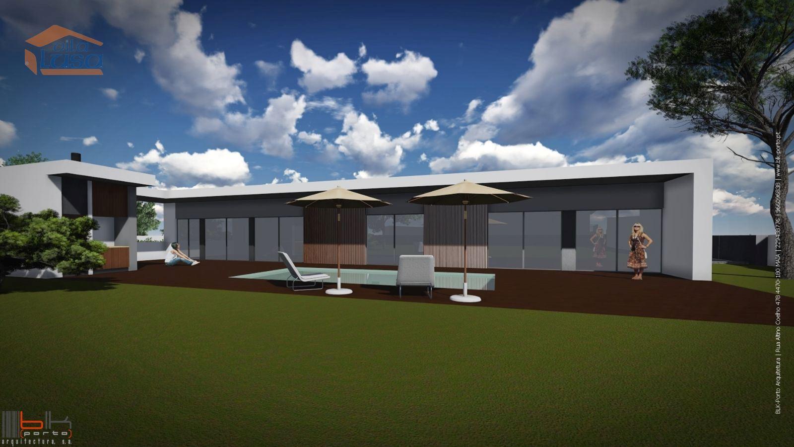 Terreno com 8300m2 com projeto aprovado para moradia térrea de 4 frentes em Castelo da Maia.