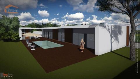 Terreno com 8300m2 com projeto aprovado para moradia térrea de 4 frentes em Castelo da Maia.