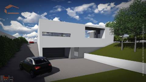 Terreno com 8300m2 com projeto aprovado para moradia térrea de 4 frentes em Castelo da Maia.