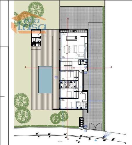 Terreno com 8300m2 com projeto aprovado para moradia térrea de 4 frentes em Castelo da Maia.