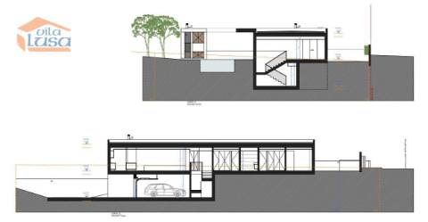 Terreno com 8300m2 com projeto aprovado para moradia térrea de 4 frentes em Castelo da Maia.