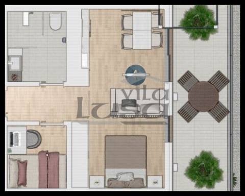 Armação de Pera T0+1 Novo com varanda e garagem 