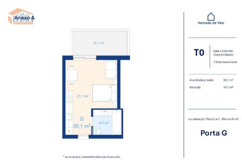 T0 Novo em Vilar de Paraiso, com varanda e lugar de garagem