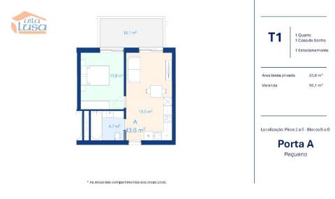 Apartamento T1 Novo com garagem em Vilar de Paraiso, Vila Nova de Gaia