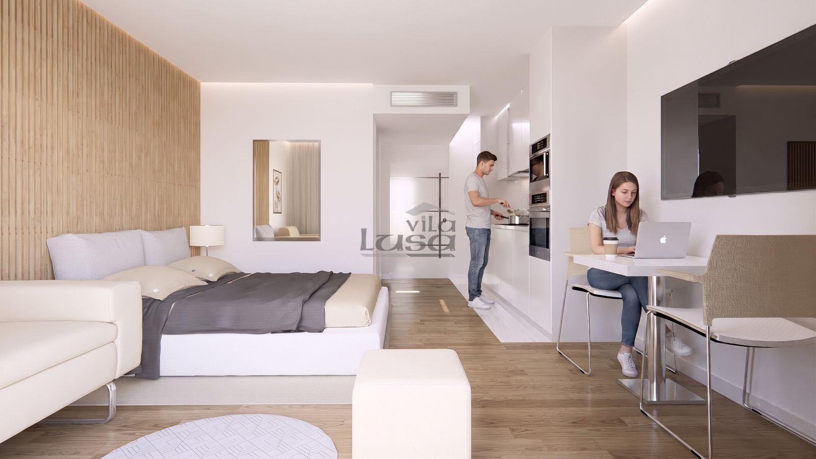 T0 Novo em condomínio fechado com + de 20.000m2 de jardim