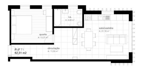 Apartamento T1  Viseu Centro