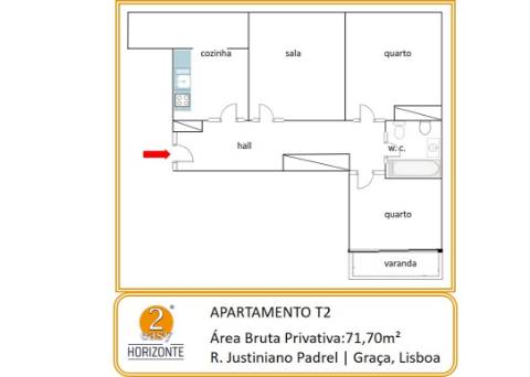 T2 na Graça arrendado por 825€/mes por mais 1 ano