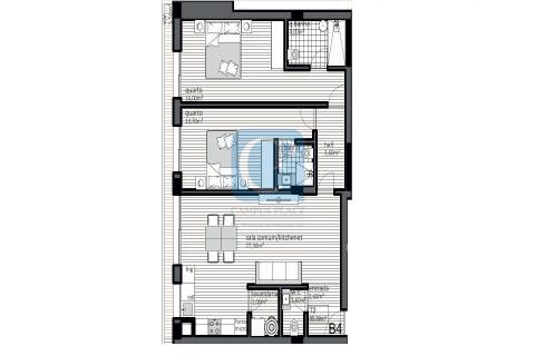 Apartamento T2Kit em construção, no empreendimento Central Park em Matosinhos