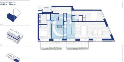 Apartamento tipologia T3 em construção, no Empreendimento Nobel 41-85