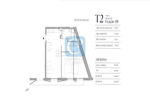 Apartamento T2 em construção, no empreendimento Costa Cabral Flats