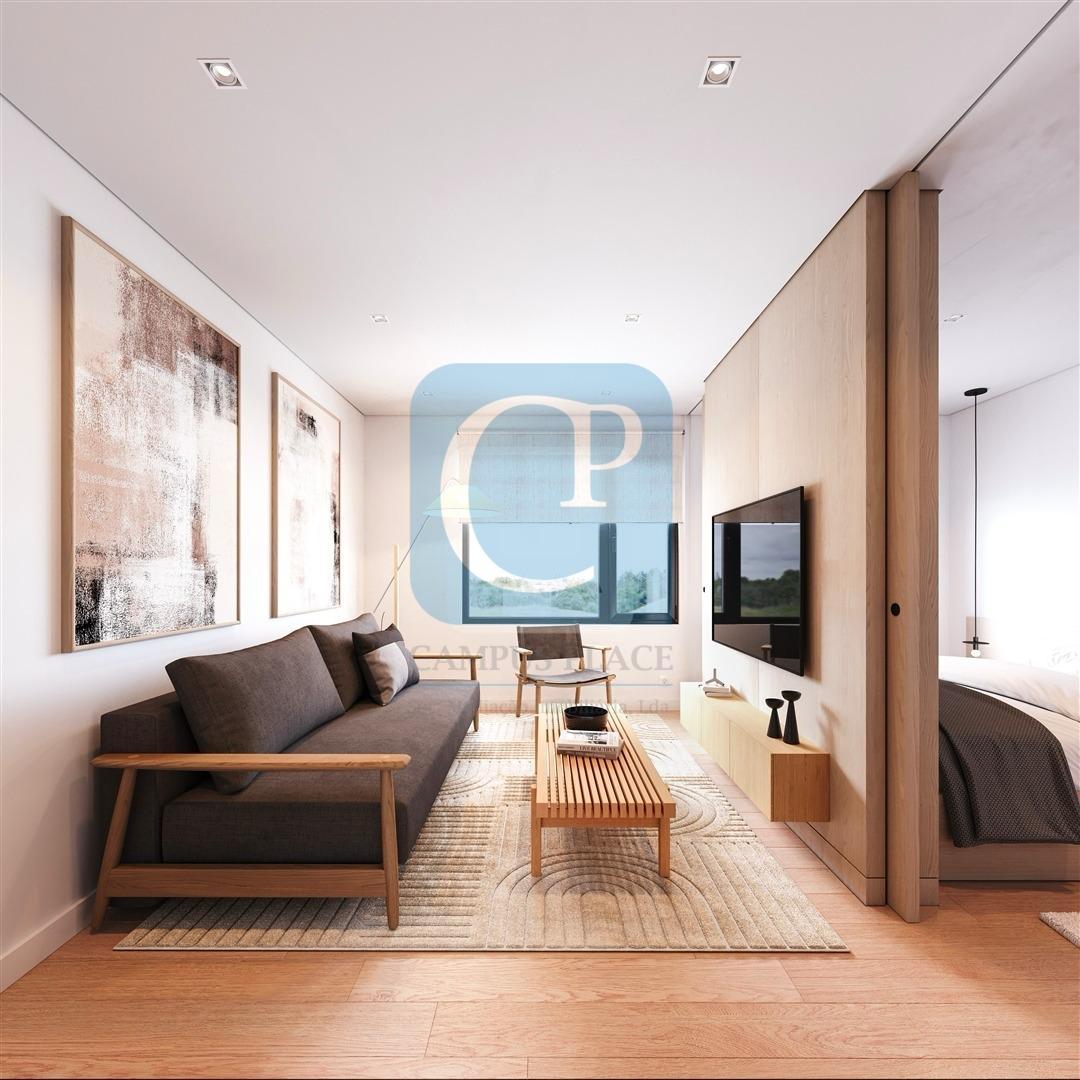 Apartamento T0Kit em construção, no empreendimento São Mamede Lofts