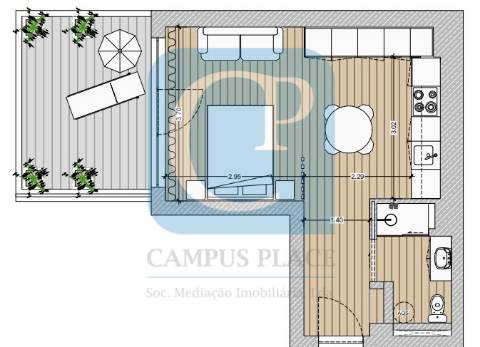 Apartamento T0 em Vila Nova de Gaia, Mafamude e Vilar do Paraíso