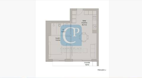 Apartamento T1 em construção em Ramalde, Porto