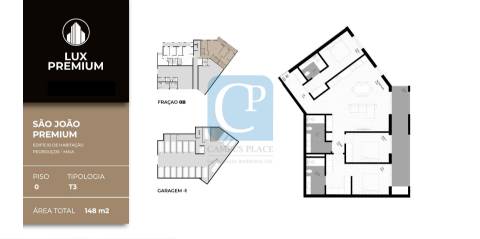 Apartamento T3 em construção no Empreendimento São João Premium