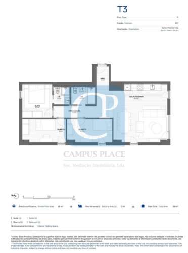 Apartamento T3 no empreendimento CORE em Leça da Palmeira