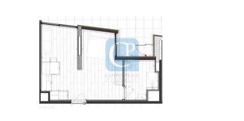 Apartamento T0 em construção no Empreendimento Laetitia Living