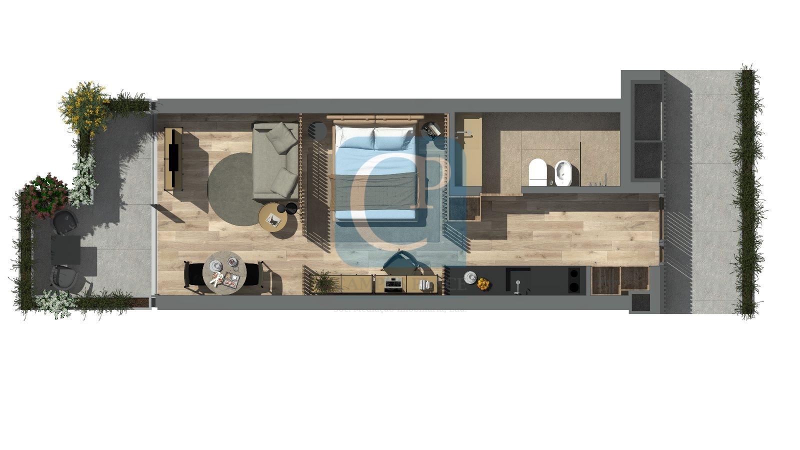 Apartamento T0 no Empreendimento Oporto Metropolitano