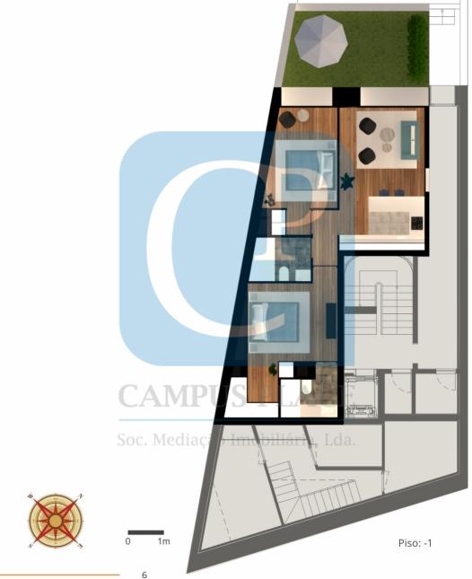 Apartamento T1+1,  com jardim em construção - Cedofeita