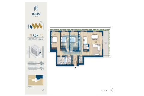Apartamento T3 em Construção no Empreendimento Marina Douro