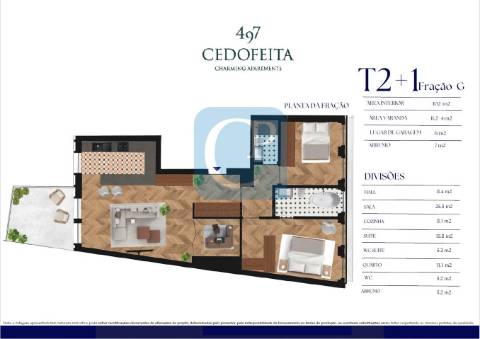 Apartamento T2+1 em construção, no Empreendimento Cedofeita 497