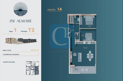 Apartamento T2 em construção no Empreendimento 351 Almare - Viana do Castelo