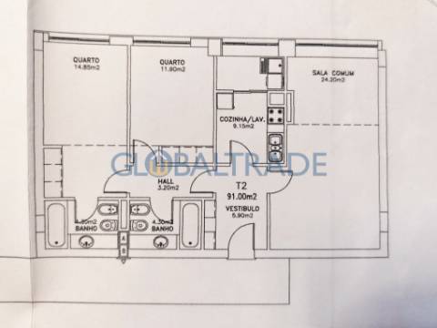 Apartamento T2 em Moreira da Maia