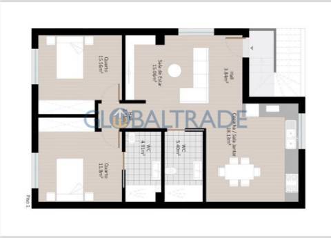 Andar de Moradia T2 Renovado & Equipado em Valbom