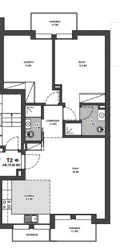 Apartamento T2, novo, em Coimbra
