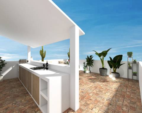 PROJETO APROVADO | Casa geminada tradicional para renovação completa I 3 quartos I Pátio I Piscina I Açoteia I Olhão