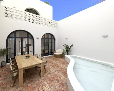 PROJETO APROVADO | Casa geminada tradicional para renovação completa I 3 quartos I Pátio I Piscina I Açoteia I Olhão