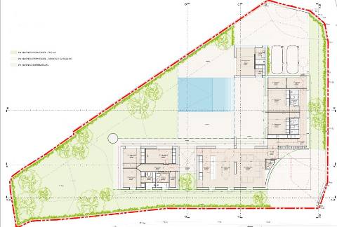 Terreno de 1180 m² com moradia contemporânea térrea de 210 m² I 6 quartos com piscina I Projeto de exceção aprovado com localização privilegiada I Aldeia de Estoi I Faro
