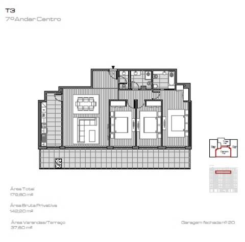 Apartamento T3 no Foco Porto