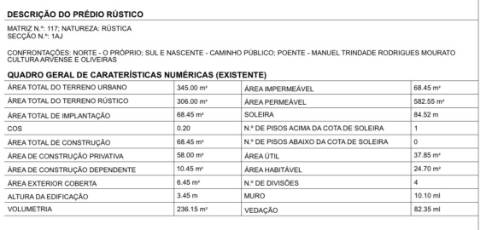 Moradia com terreno para reconstruir em Abrantes