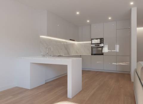 Apartamento T3 de segundo andar em prédio com elevador - Entroncamento