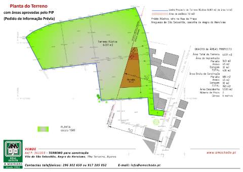 VENDA de TERRENO com PIP aprovado para construção - Vila de São Sebastião, Angra do Heroísmo, Ilha Terceira, Açores