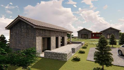 VENDE-SE TERRENO COM PROJETO DE CONSTRUÇÃO EM SANTO AMARO, SÃO ROQUE DO PICO