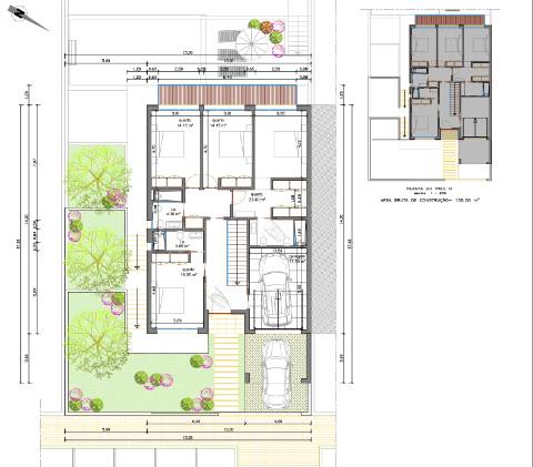 Moradias T4 de Três Frentes com Dois Andares e Piscina