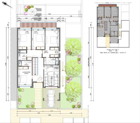 Moradias T4 de Três Frentes com Dois Andares e Piscina