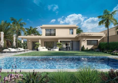 Nova moradia T5 com piscina, condomínio fechado, em Faro