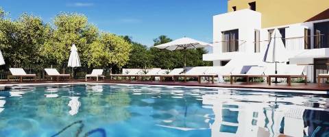 Nova penthouse T2, condomínio com piscina, junto Ria Formosa, em Cabanas de Tavira, Algarve