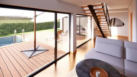 Nova moradia T3 com piscina, vistas mar, junto praias, em Santa Cruz, Torres Vedras