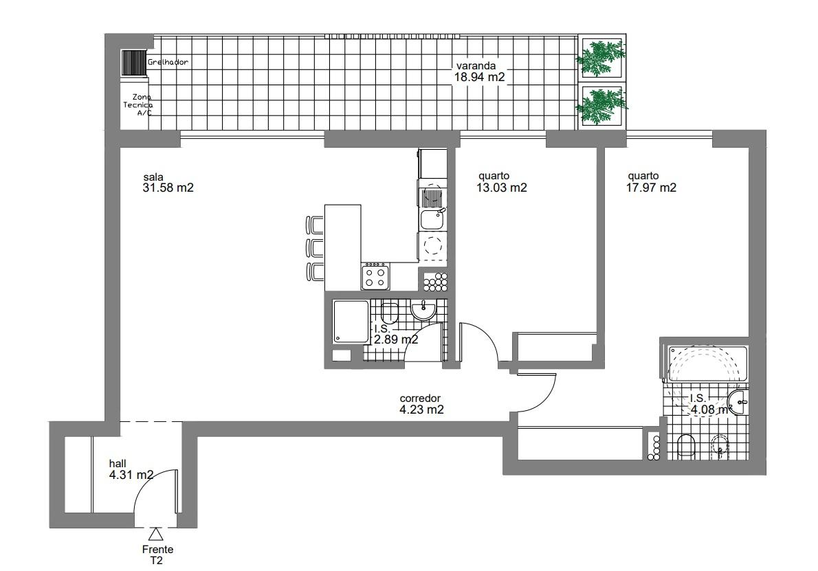 Excelente novo apartamento T2 em Setúbal